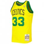 Maillot de Basket #33 Bird Boston Celtics M&N Jaune